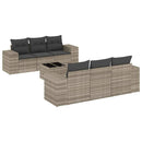 sofasæt til haven 7 dele med hynder polyrattan lysegrå