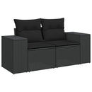 sofasæt til haven 4 dele med hynder polyrattan sort