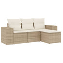 sofasæt til haven 4 dele med hynder polyrattan beige