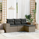 sofasæt til haven 4 dele med hynder polyrattan grå