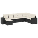 sofasæt til haven 8 dele med hynder polyrattan sort