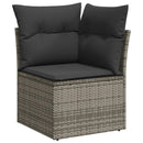 sofasæt til haven 9 dele med hynder polyrattan grå