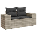 sofasæt til haven 10 dele med hynder polyrattan lysegrå