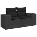 sofasæt til haven 9 dele med hynder polyrattan sort