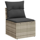 sofasæt til haven 9 dele med hynder polyrattan lysegrå