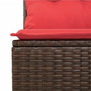 havesofasæt med 10 hynder brun polyrattan