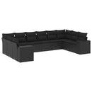 sofasæt til haven 10 dele med hynder polyrattan sort