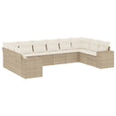 sofasæt til haven 10 dele med hynder polyrattan beige