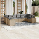sofasæt til haven 10 dele med hynder polyrattan beige