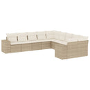 sofasæt til haven 10 dele med hynder polyrattan beige