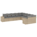 sofasæt til haven 10 dele med hynder polyrattan beige