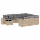 sofasæt til haven 11 dele med hynder polyrattan beige