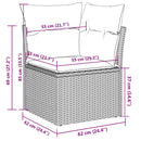 sofasæt til haven 3 dele med hynder polyrattan sort