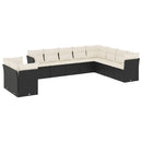 sofasæt til haven 10 dele med hynder polyrattan sort
