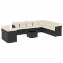 sofasæt til haven 11 dele med hynder polyrattan sort