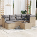 sofasæt til haven 7 dele med hynder polyrattan beige
