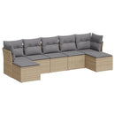 sofasæt til haven 7 dele med hynder polyrattan beige