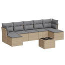 sofasæt til haven 8 dele med hynder polyrattan beige