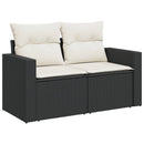 sofasæt til haven 4 dele med hynder polyrattan sort