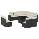 sofasæt til haven 12 dele med hynder polyrattan sort