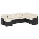 sofasæt til haven 8 dele med hynder polyrattan sort
