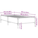 sengeramme 100x200 cm konstrueret træ og metal sort