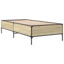 sengeramme 100x200 cm konstrueret træ og metal sonoma-eg