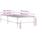 sengeramme 100x200 cm konstrueret træ og metal sonoma-eg