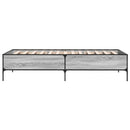 sengeramme 100x200 cm konstrueret træ og metal grå sonoma-eg
