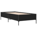 sengeramme 90x200 cm konstrueret træ og metal sort