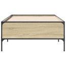 sengeramme 90x200 cm konstrueret træ og metal sonoma-eg