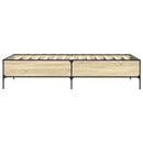 sengeramme 90x200 cm konstrueret træ og metal sonoma-eg