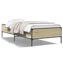 sengeramme 90x190 cm konstrueret træ og metal sonoma-eg