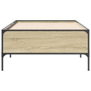 sengeramme 90x190 cm konstrueret træ og metal sonoma-eg