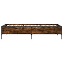 sengeramme 90x190 cm konstrueret træ og metal røget eg