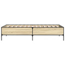 sengeramme 75x190 cm konstrueret træ og metal sonoma-eg