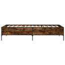 sengeramme 75x190 cm konstrueret træ og metal røget eg