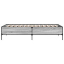 sengeramme 75x190 cm konstrueret træ og metal grå sonoma-eg