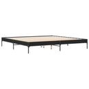 sengestel 200x200 cm konstrueret træ og metal sort