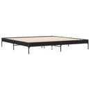 sengestel 200x200 cm konstrueret træ og metal sort