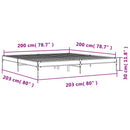 sengestel 200x200 cm konstrueret træ og metal sort