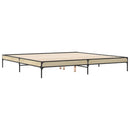 sengestel 200x200 cm konstrueret træ og metal sonoma-eg