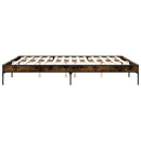 sengestel 200x200cm konstrueret træ og metal røget egetræsfarve