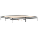 sengestel 200x200 cm konstrueret træ og metal grå sonoma-eg