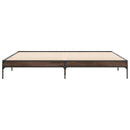 sengeramme 200x200 cm konstrueret træ og metal brun egetræ