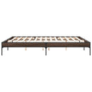 sengeramme 200x200 cm konstrueret træ og metal brun egetræ
