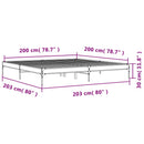 sengeramme 200x200 cm konstrueret træ og metal brun egetræ