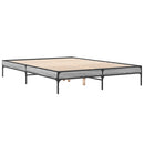 sengestel 150x200 cm konstrueret træ og metal grå sonoma-eg