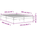 sengestel 150x200 cm konstrueret træ og metal grå sonoma-eg