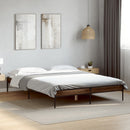 sengestel 150x200 cm konstrueret træ og metal brun egetræ